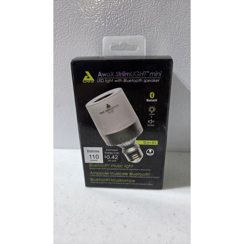 NEW - Awox StriimLight Mini LED Light With Bluetooth Speaker SLm-B3